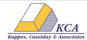 Logo for Kappes, Cassiday & Associates featuring a gold and blue geometric shape with text "KCA" and company name below.