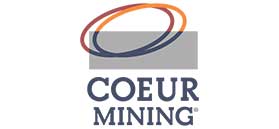 Logo of Coeur Mining showcasing a design reminiscent of Barr Engineering Consulting, featuring two interlocking rings above the company name in bold text.